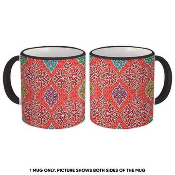 Retro Quatrefoil Arabesque : Gift Mug Geometric Floral Vintage Classic Moroccan Decor