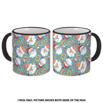 Sewed Santa Claus : Gift Mug Christmas Pattern Cute Kids Children New Year Winter Stocking