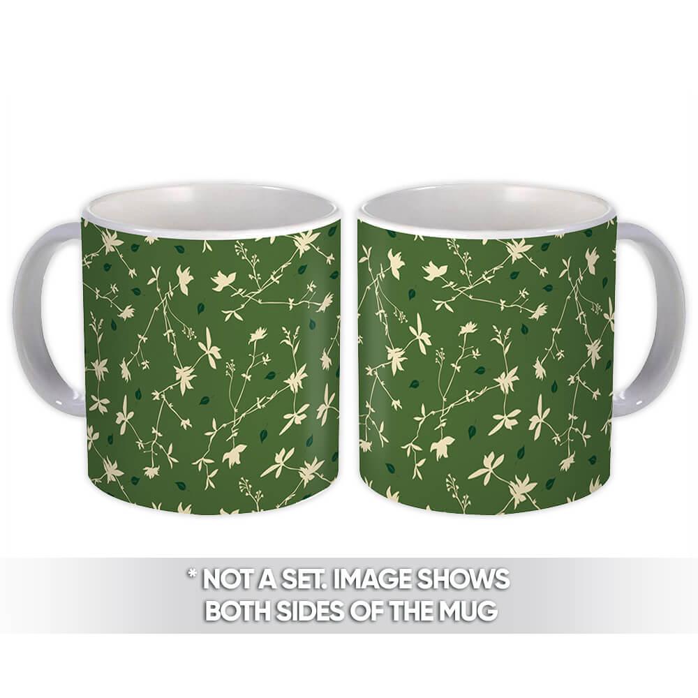 Gift Mug : Field Flower Plant Summer Leaves Greenery Pattern Carnation