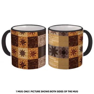 Stars Tartan Pattern : Gift Mug Abstract Arabesque Bricks Stones Christmas For Man Him