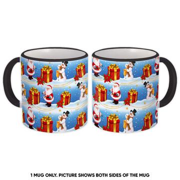 Snowman Santa Claus Saxophone : Gift Mug Christmas Greeting Pattern Cute For Kid Family