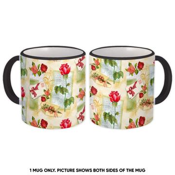 Classic Rose : Gift Mug Vintage Fabric Decor Pattern Mothers Day Valentine Bouquet