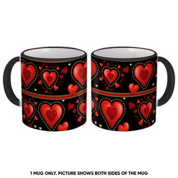 Heart In Love : Gift Mug Passionate Valentines Day Pattern Romantic Chocolate Xoxo