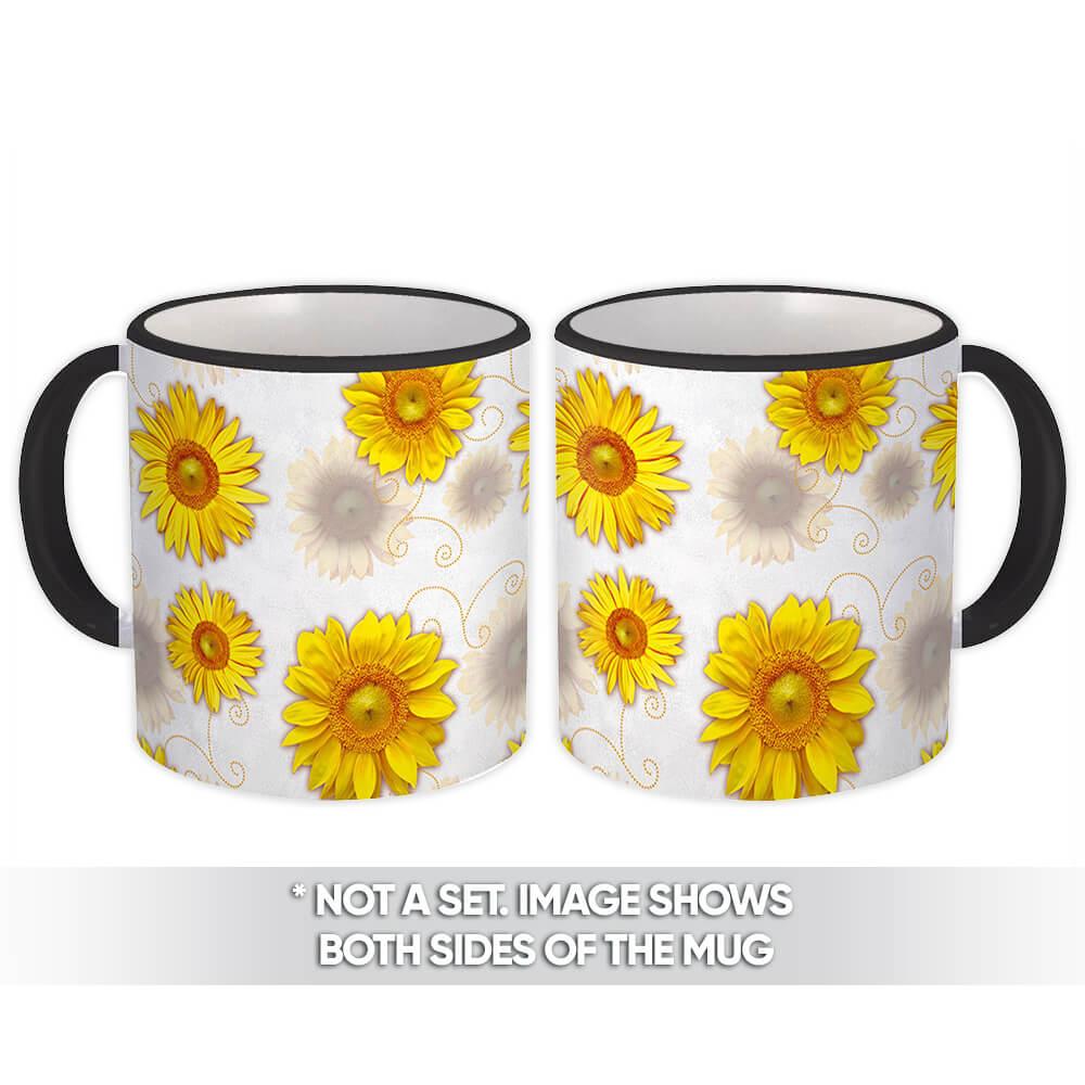 Gift Mug : Yellow Flowers Summer Pattern Sunflowers Handmade Anniversary Teacher