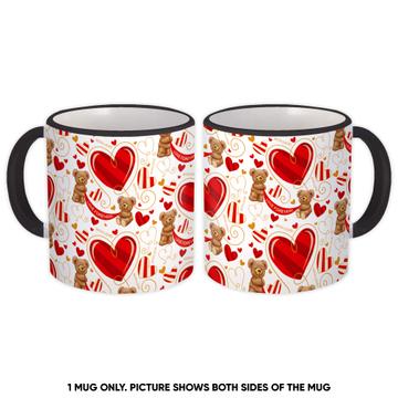 Teddy Bears Heart : Gift Mug Romantic Pattern Bear Valentines With Love For Lover Children