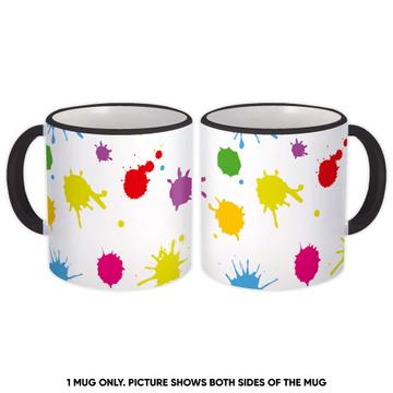 Colored Blots Pattern : Gift Mug For Kid Birthday Handmade Painting Coloring Activity Child