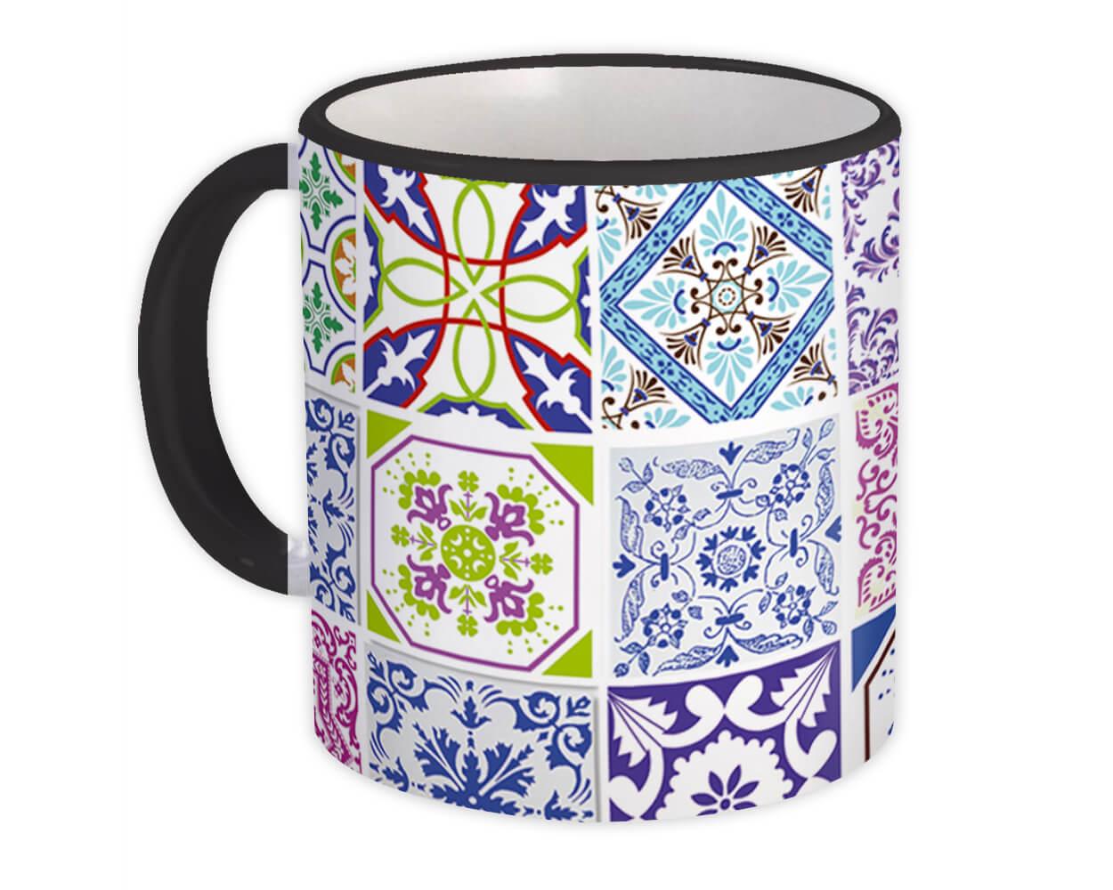 Gift Mug : Mosaic Tiles Patchwork Pastel All Occasion Decor