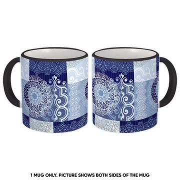 Arabesque Mandalas Pattern : Gift Mug Christmas Snowflakes Winter Abstract Art Print