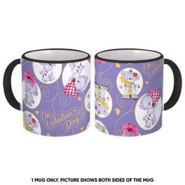 Fluffy Bears Valentines Day : Gift Mug Cute Teddy Bear Heart Flower Pattern Romantic Love You