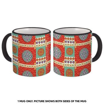 Quatrefoil Arabesque Print : Gift Mug Oriental Arabic Style Moroccan Pattern Mandala