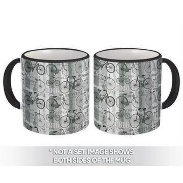 Vintage Bicycle : Gift Mug Antique Transport Collection Pattern Bike Abstract Backdrop