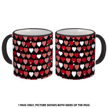 Love Arrow Hearts : Gift Mug Valentines Day Patterned Prints Stripes Polka Dots Romantic
