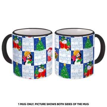 Happy Christmas Pattern : Gift Mug Santa Penguin Snowman For Kids Wishes Children Winter