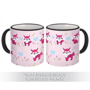 Cute Baby Fox : Gift Mug Newborn Shower Kids Wall Decor Pattern Daisies Nursery Animal