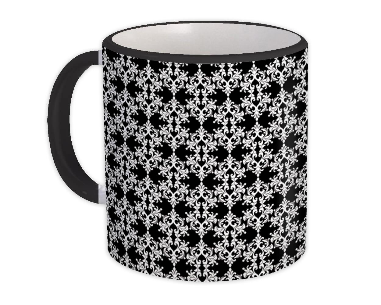 Gift Mug : Arabesque Black Modern Contemporary Home Decor Design