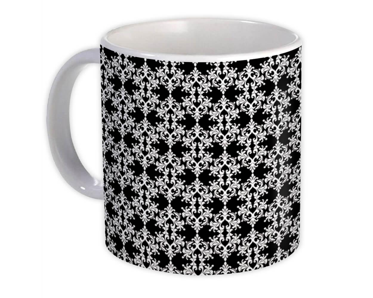 Gift Mug : Arabesque Black Modern Contemporary Home Decor Design