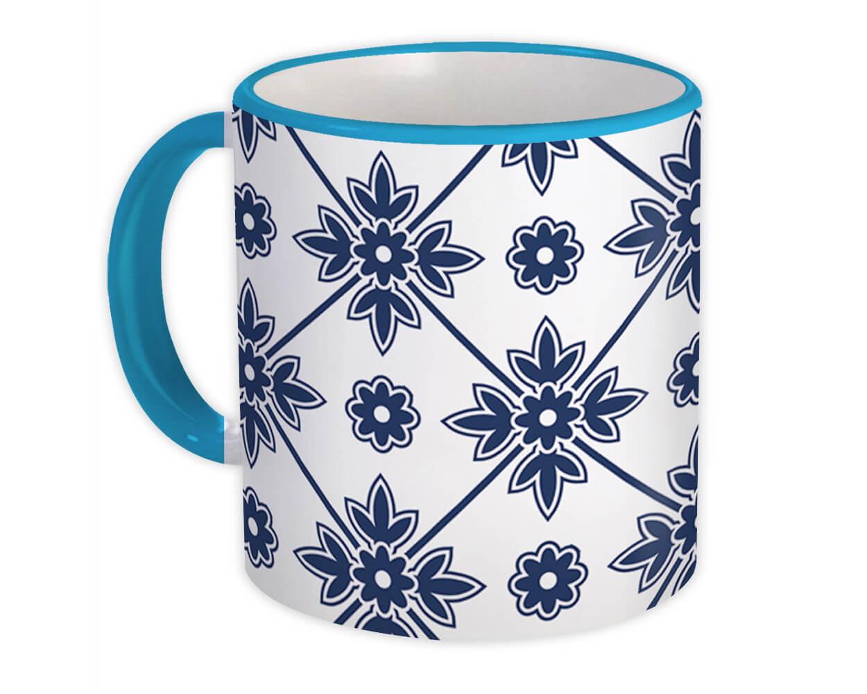 Gift Mug : Mosaic Arabesque Modern Navy Blue Contemporary Home Decor Design