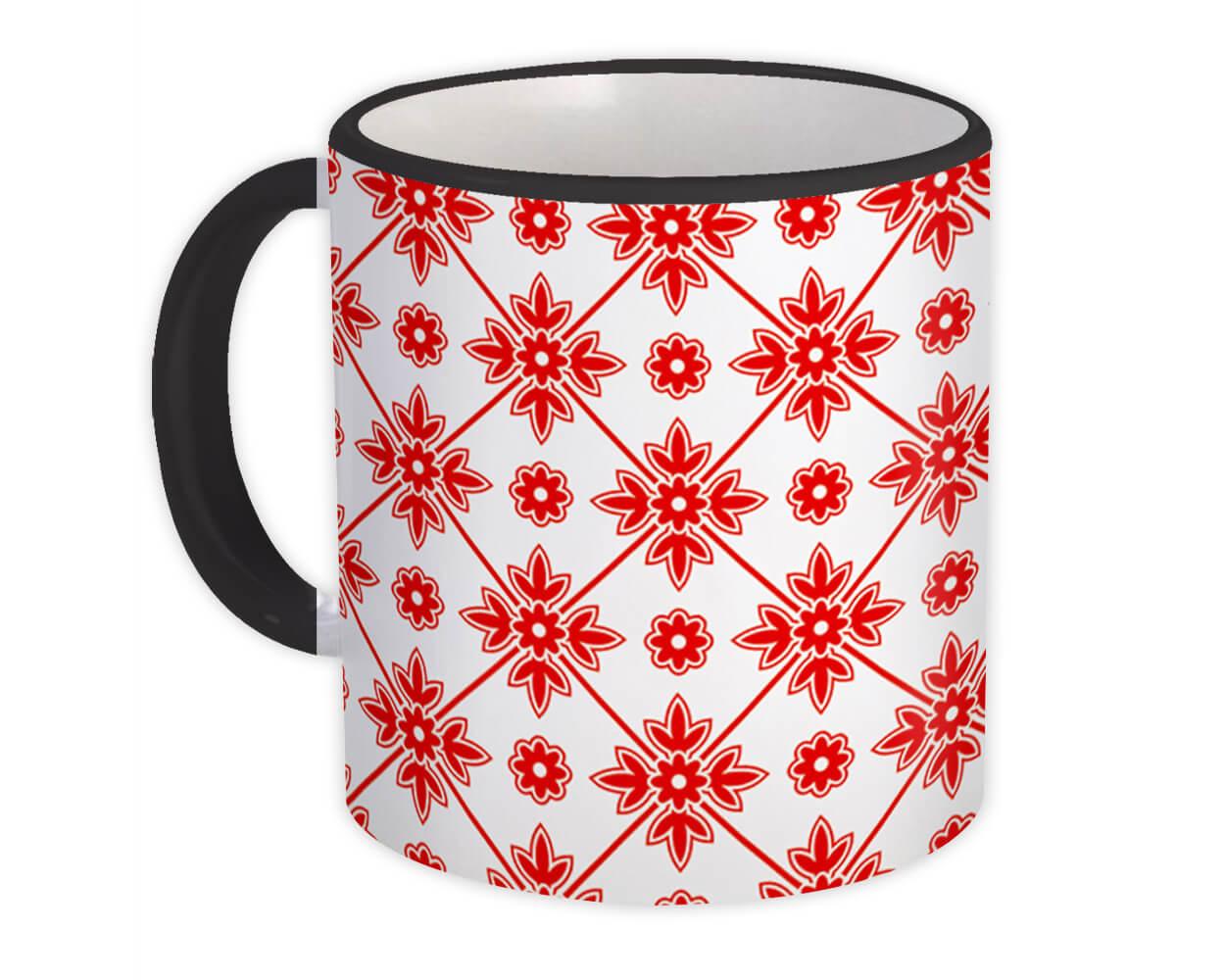 Gift Mug : Mosaic Arabesque Modern Red Contemporary Home Decor Design