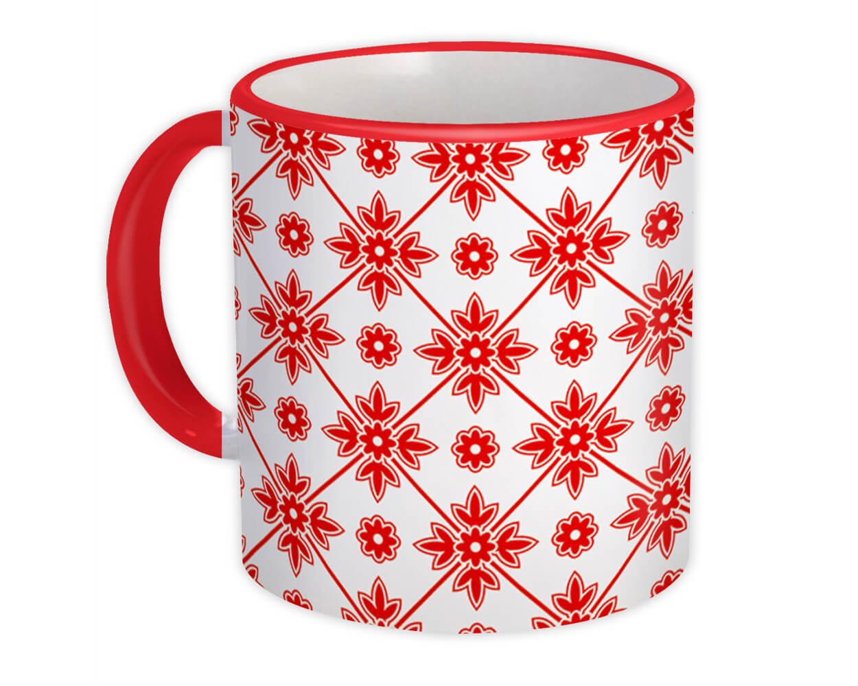 Gift Mug : Mosaic Arabesque Modern Red Contemporary Home Decor Design