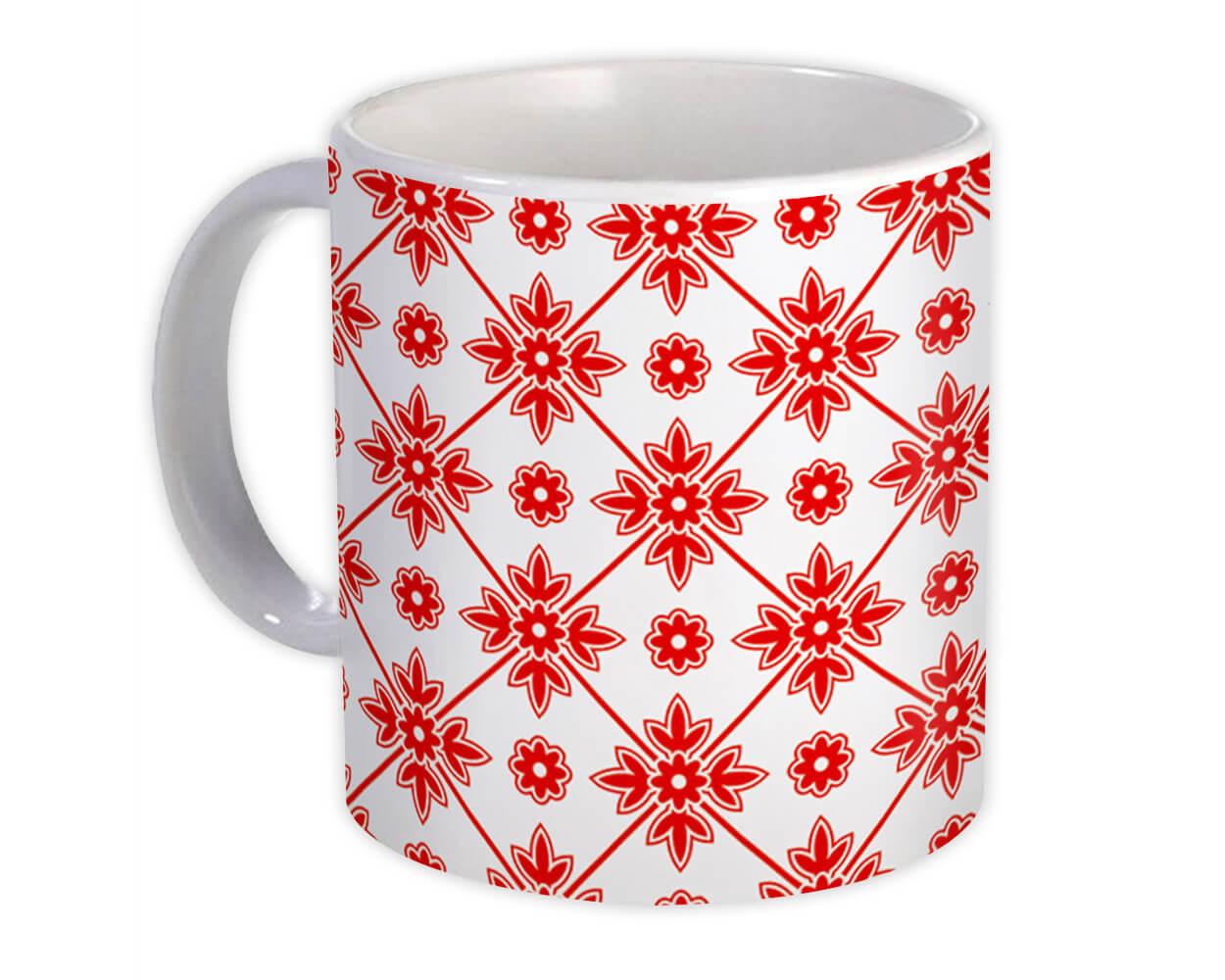 Gift Mug : Mosaic Arabesque Modern Red Contemporary Home Decor Design