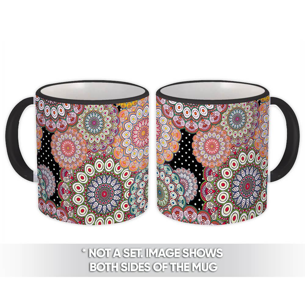 Gift Mug : Decorated Mandalas Orient Style Ornament Flower Coloring Moroccan