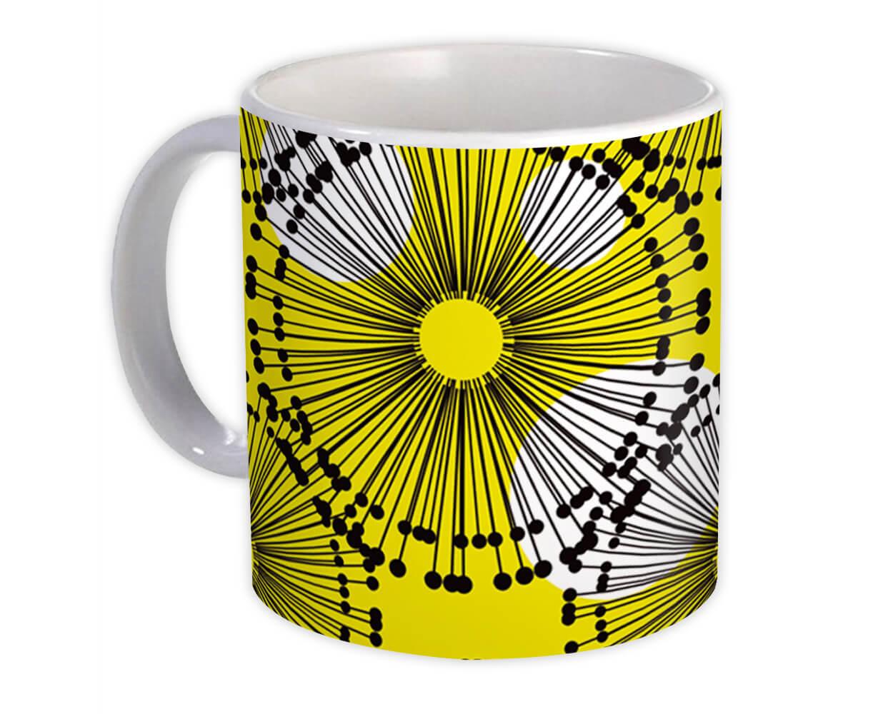 Gift Mug : Abstract Arabesque Yellow Modern Contemporary Home Decor Design