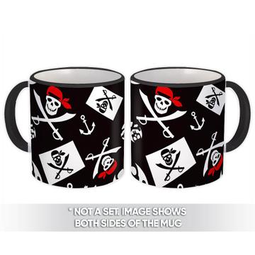 Pirate Flag : Gift Mug Child Jolly Roger Skulls Anchor Sea Pattern Kids Party Decor Diy