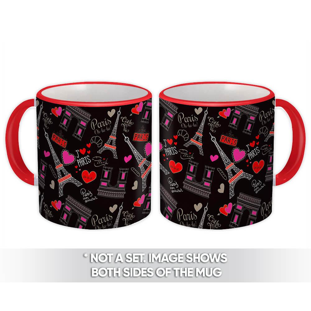 Gift Mug : Cute Paris Sweet Sixteen Valentine Travel Eiffel Tower Pattern Love