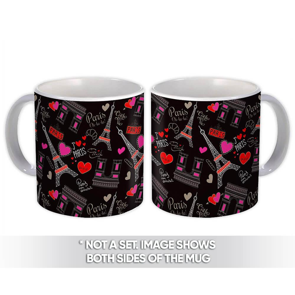 Gift Mug : Cute Paris Sweet Sixteen Valentine Travel Eiffel Tower Pattern Love