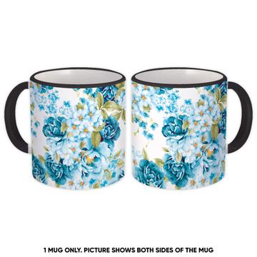 Peonies Blossom : Gift Mug Floral Dahlias Cherry Pattern Wedding Spring Fabric Print
