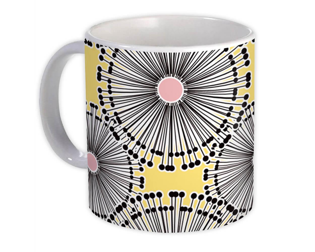 Gift Mug : Scandinavian Design Abstract Flower Pattern Home Decor