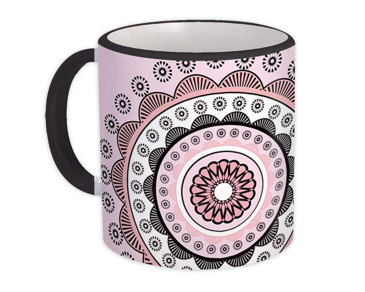 Gift Mug : Mandala Pastel Pink Home Decor Pattern Abstract Shapes