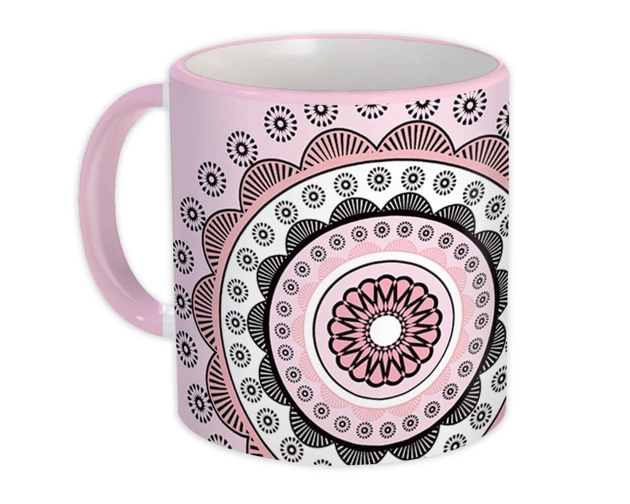 Gift Mug : Mandala Pastel Pink Home Decor Pattern Abstract Shapes