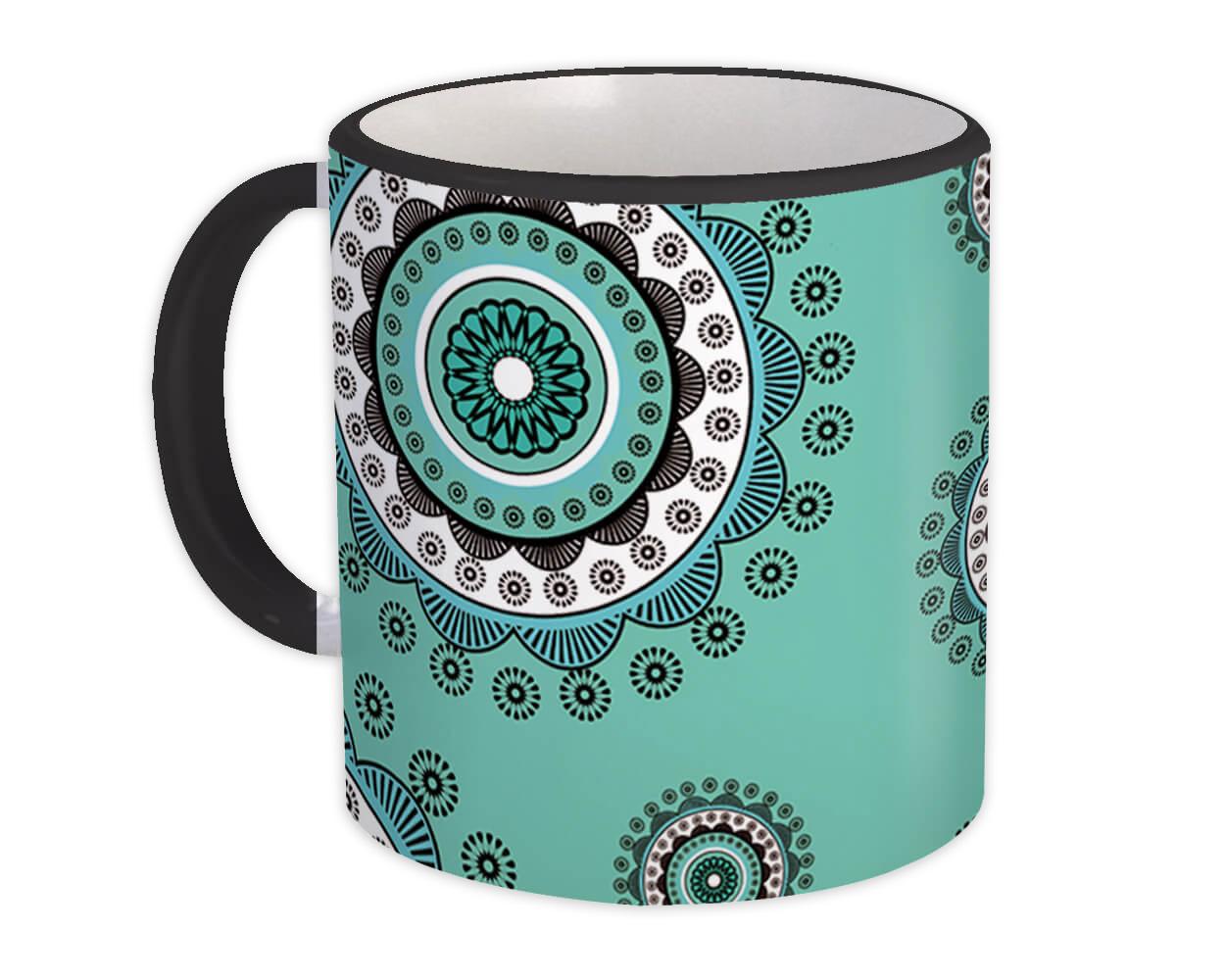 Gift Mug : Mandala Pastel Green Home Decor Pattern Abstract Shapes