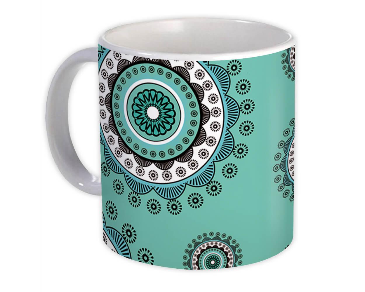 Gift Mug : Mandala Pastel Green Home Decor Pattern Abstract Shapes