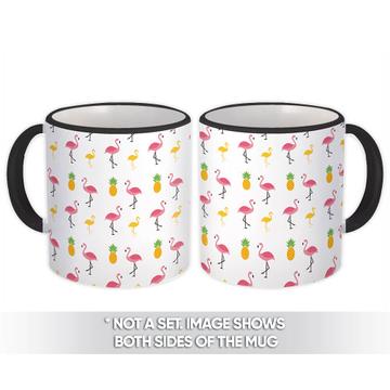 Modern Flamingo : Gift Mug Pattern Bird Pineapple Girl Friend Home Decor Kitchen