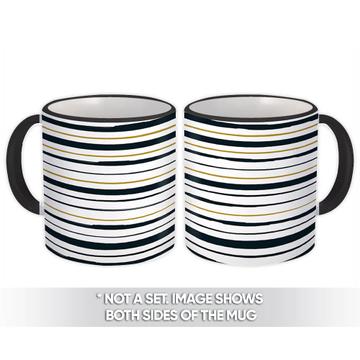 Stripes : Gift Mug Black Gold Scandinavian Modern Contemporary Design