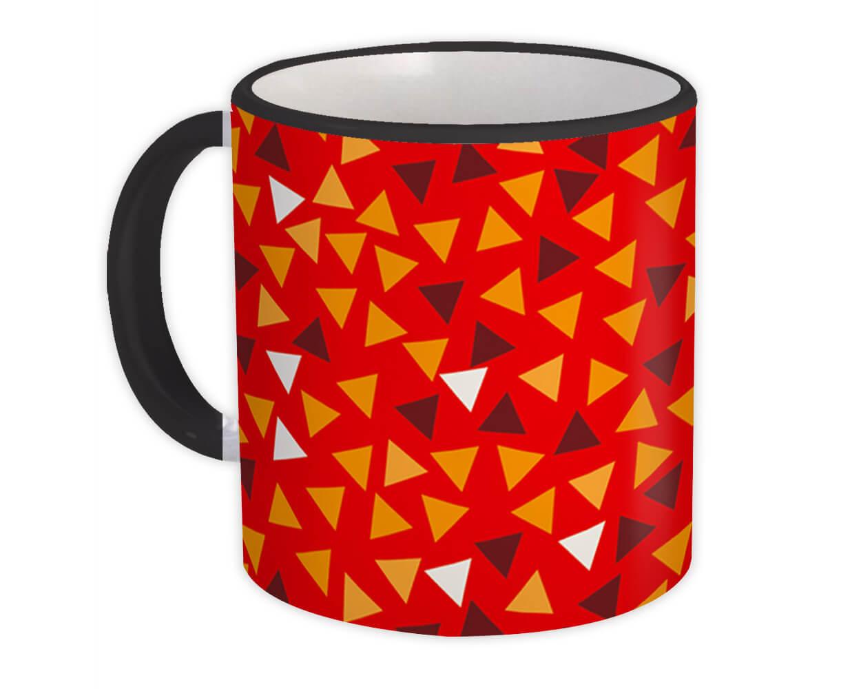 Gift Mug : Triangles Red Shape Modern Geometric Scandinavian Home Decor