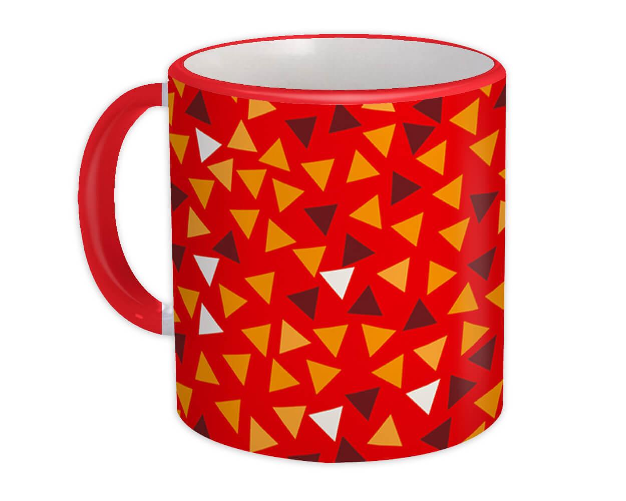 Gift Mug : Triangles Red Shape Modern Geometric Scandinavian Home Decor