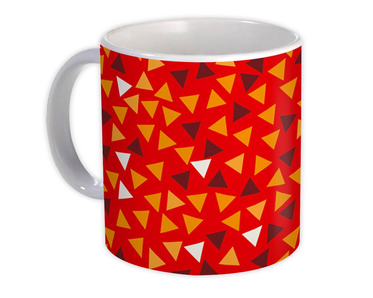 Gift Mug : Triangles Red Shape Modern Geometric Scandinavian Home Decor