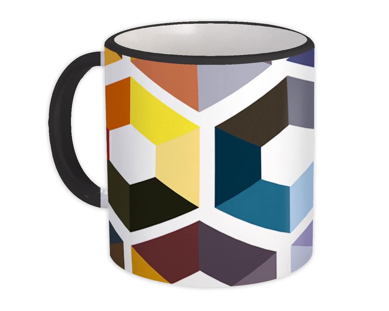 Gift Mug : Colorful Hexagon Design Geometric Modern Home Decor Scandinavian