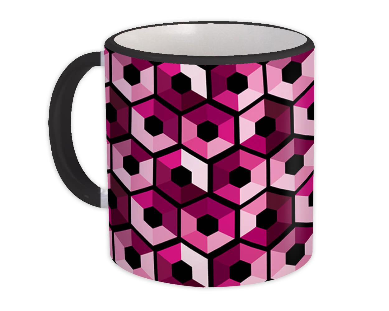 Gift Mug : Pink Hexagon Design Geometric Modern Home Decor Scandinavian