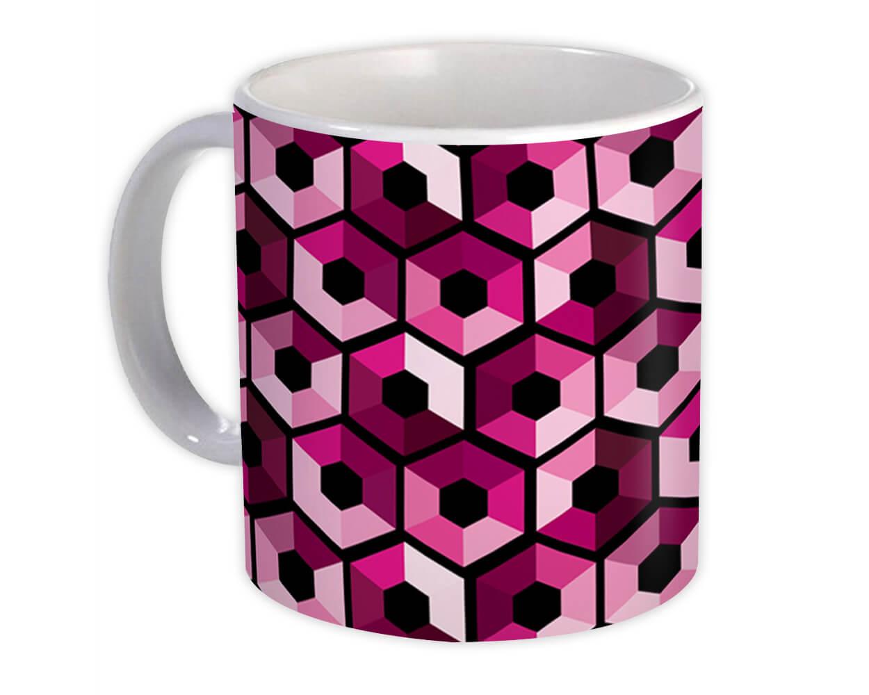 Gift Mug : Pink Hexagon Design Geometric Modern Home Decor Scandinavian