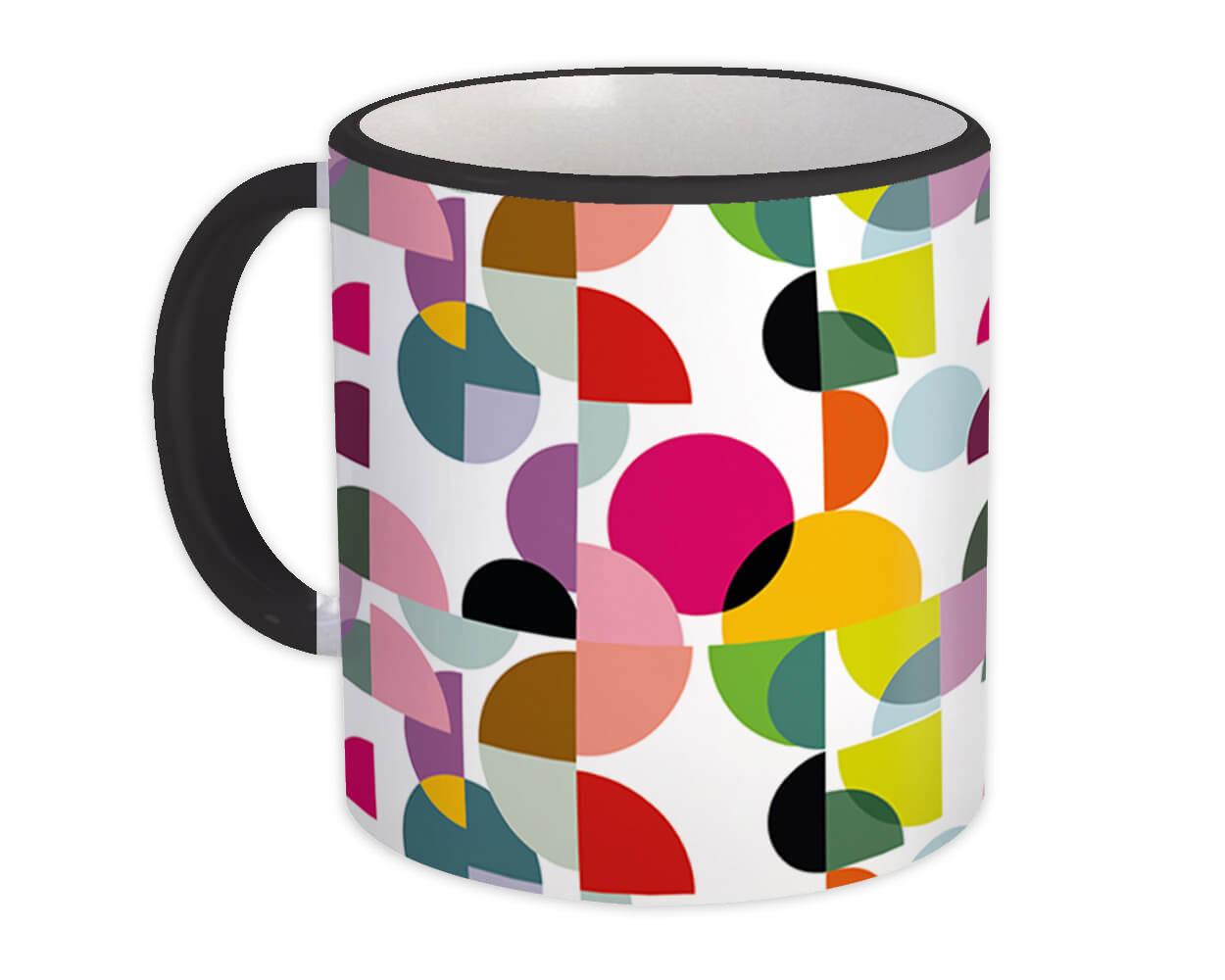 Gift Mug : Colorful Shape Design Geometric Modern Home Decor Scandinavian