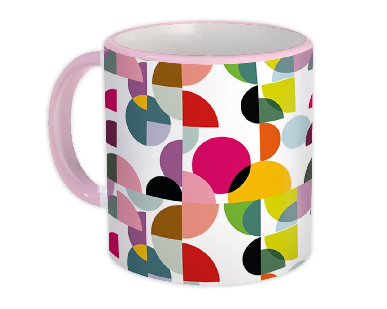 Gift Mug : Colorful Shape Design Geometric Modern Home Decor Scandinavian