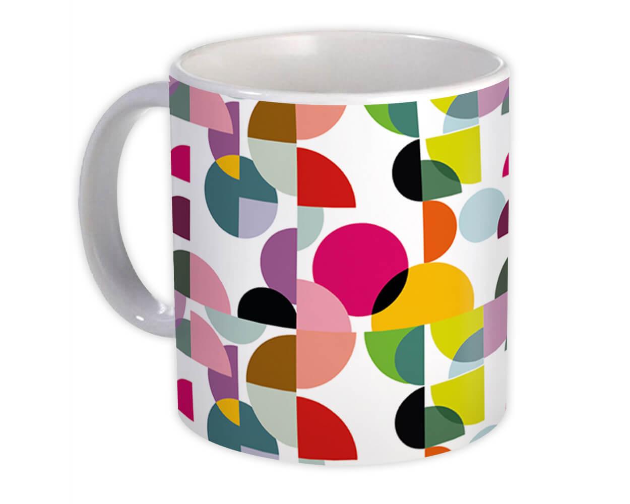 Gift Mug : Colorful Shape Design Geometric Modern Home Decor Scandinavian