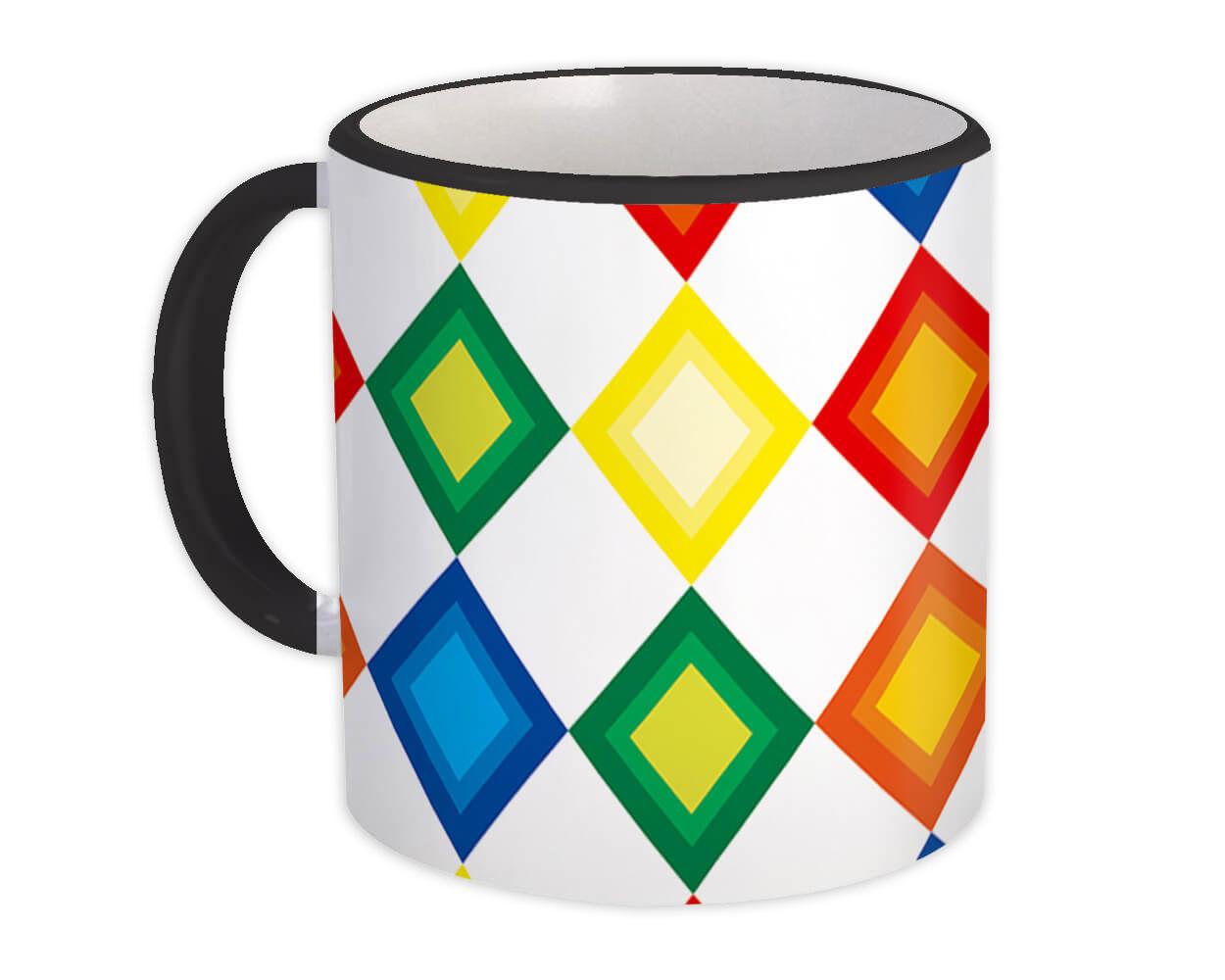 Gift Mug : Colorful Losange Design Geometric Home Decor