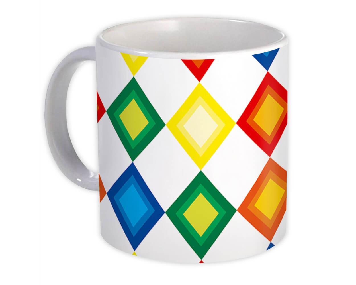 Gift Mug : Colorful Losange Design Geometric Home Decor