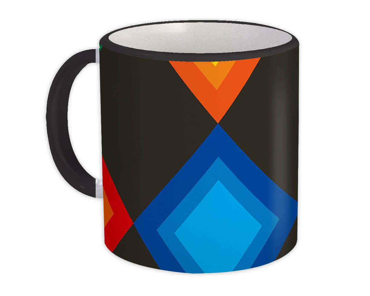 Gift Mug : Colorful Losange Black Design Geometric Home Decor