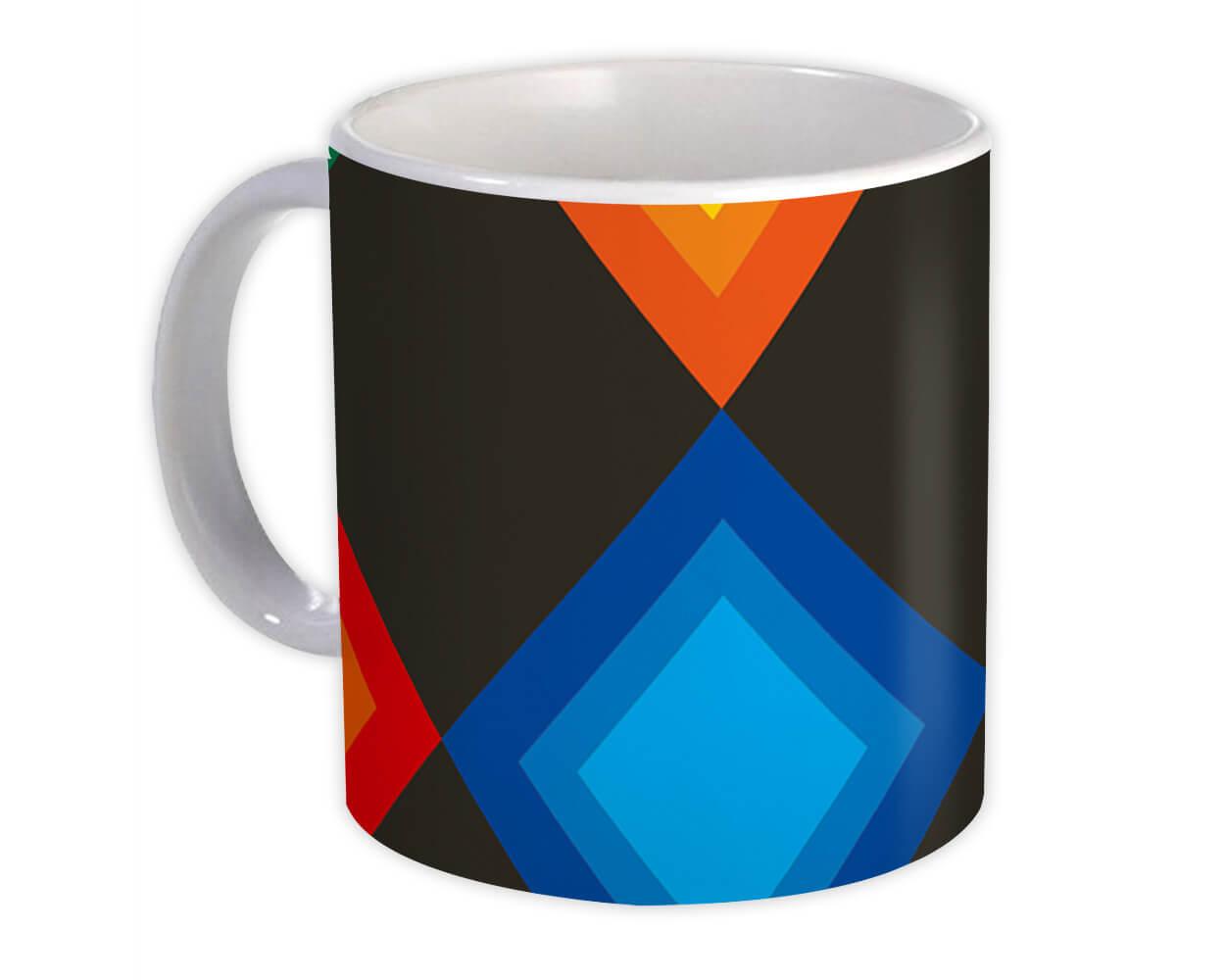 Gift Mug : Colorful Losange Black Design Geometric Home Decor